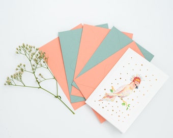 Flutter in Peach Greeting Cards