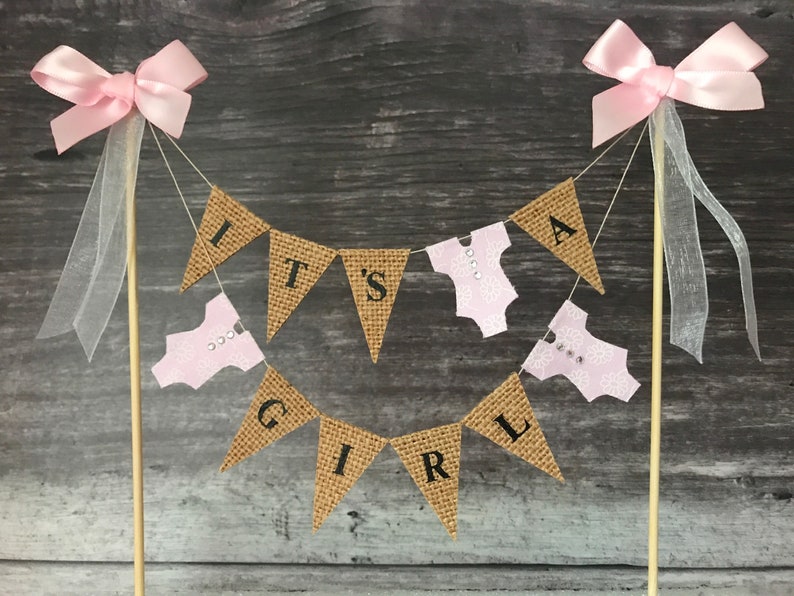 Baby Shower Cake Topper Baby Shower Cake Bunting Baby Cake Etsy
