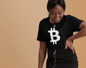 Modern Bitcoin Extra Large Logo BTC Statement Short-Sleeve Unisex Cryptocurrency T-Shirt