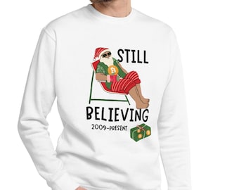 Still Believing Funny Santa Bitcoin Christmas Unisex Premium Sweatshirt Crypto Top