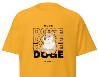 Doge Much Wow The Dogecoin Meme Classic Uni-Sex Cryptocurrency T-shirt Top