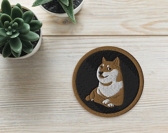Parche de criptomoneda bordado con el meme Doge Dogecoin, regalo coleccionable para comerciantes de criptomonedas