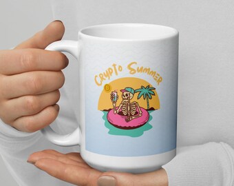 Crypto Summer Colorful Bitcoin Mug Funny Crypto Gift Version 1