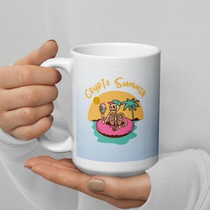 Crypto Summer Colorful Bitcoin Mug Funny Crypto Gift Version 1
