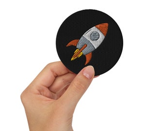 Rocket To Moon Embroidered Patch Collectible Crypto Logo