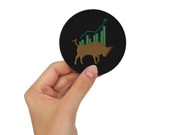 Crypto Bull Embroidered Patch - Bitcoin Stock Market Logo