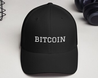 BITCOIN College Style Structured FlexFit Cryptocurrency Twill Cap