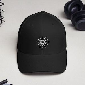 Cardano White Logo FlexFit Crytpcurrency Cap ADA Hat