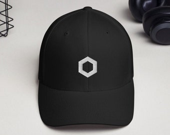 Chainlink LINK Logo Monochrome Reverse Color Structured FlexFit Cryptocurrency Cap 2 colors