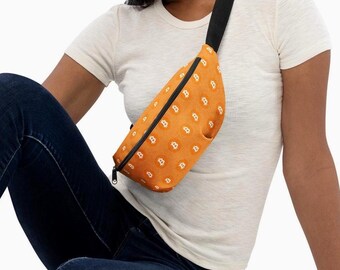 Bitcoin Orange Fanny Pack BTC Monochrome Modern Crossbody Crypto Bag