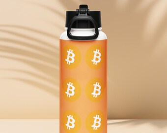 Bitcoin Orange Stainless Steel Water Bottle with Straw Lid