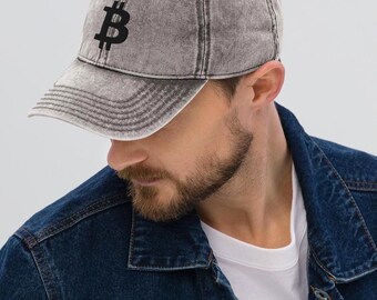 Bitcoin Vintage Washed Cotton Twill Dad Hat