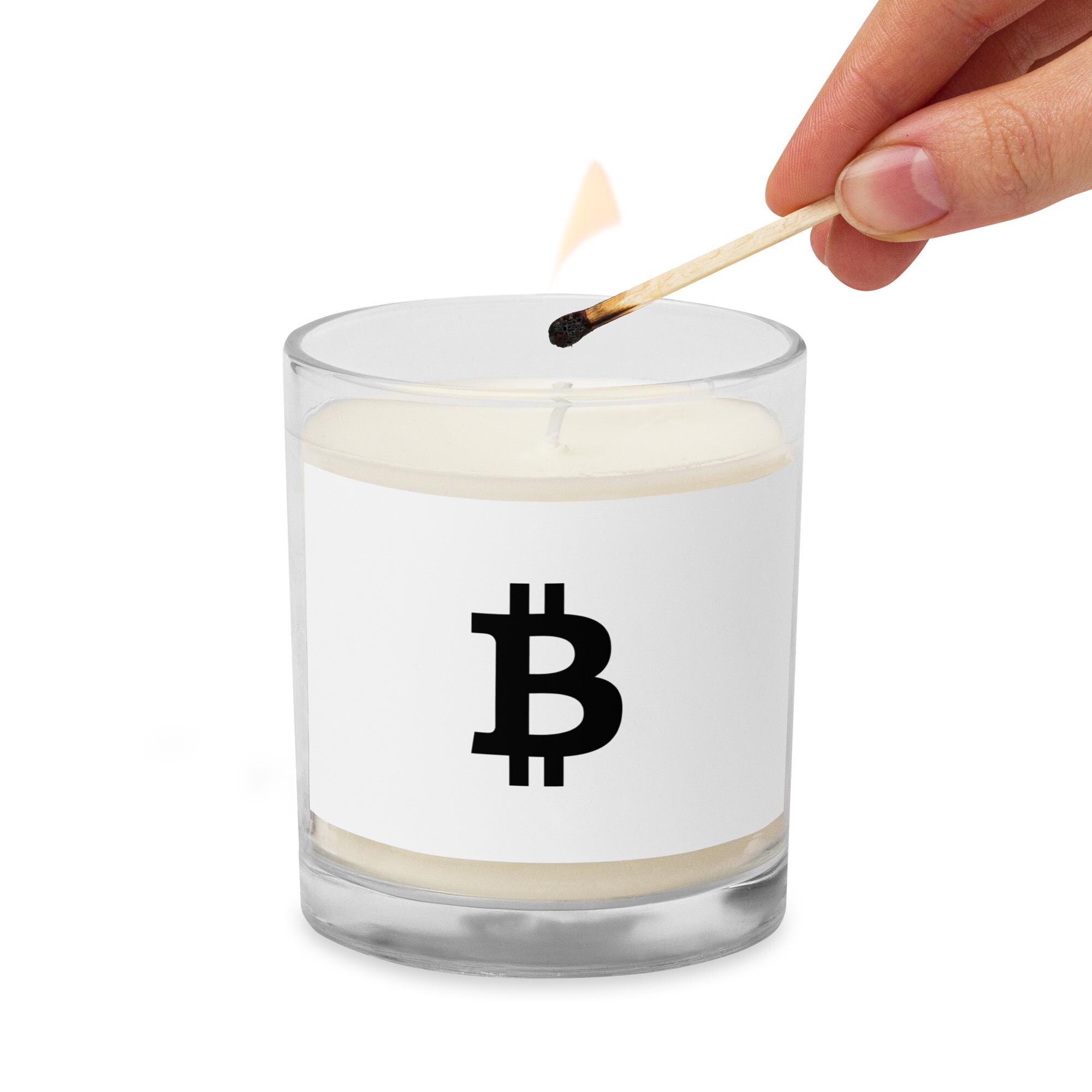 BTC ビットコイン モダン ミニマリスト ガラスジャー ソイワックスキャンドル - Etsy 日本