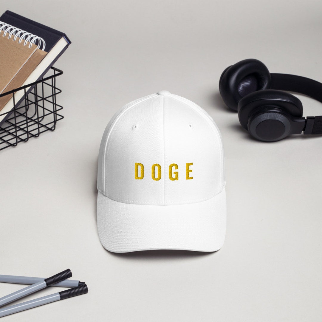 DOGE Yellow Text Flexfit DOGECOIN Cap Cryptocurrency Hat - Etsy