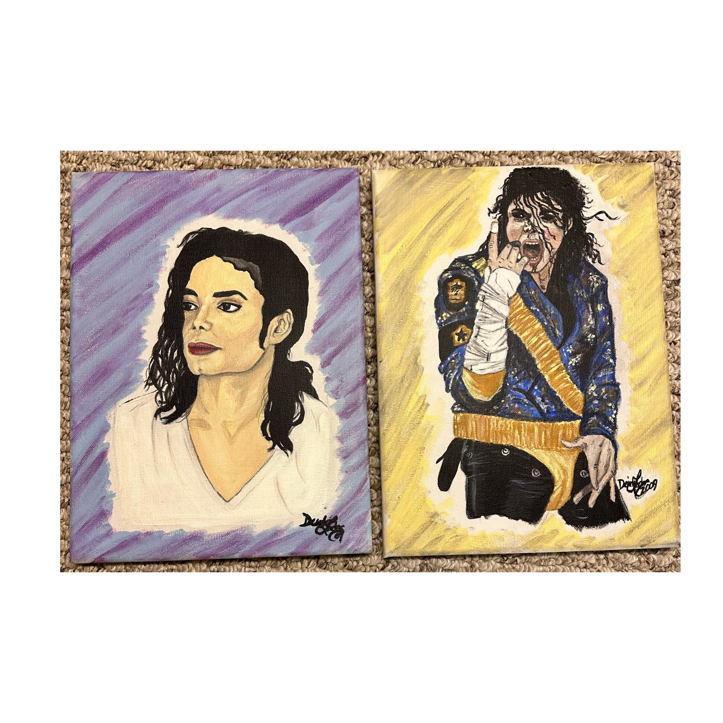 油絵 マイケルジャクソン 額装 76×108 ②