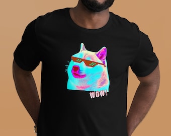 DOGE SUPERMOOON ドージコイン サングラス 半袖 ユニセックス 暗号通貨 Tシャツ