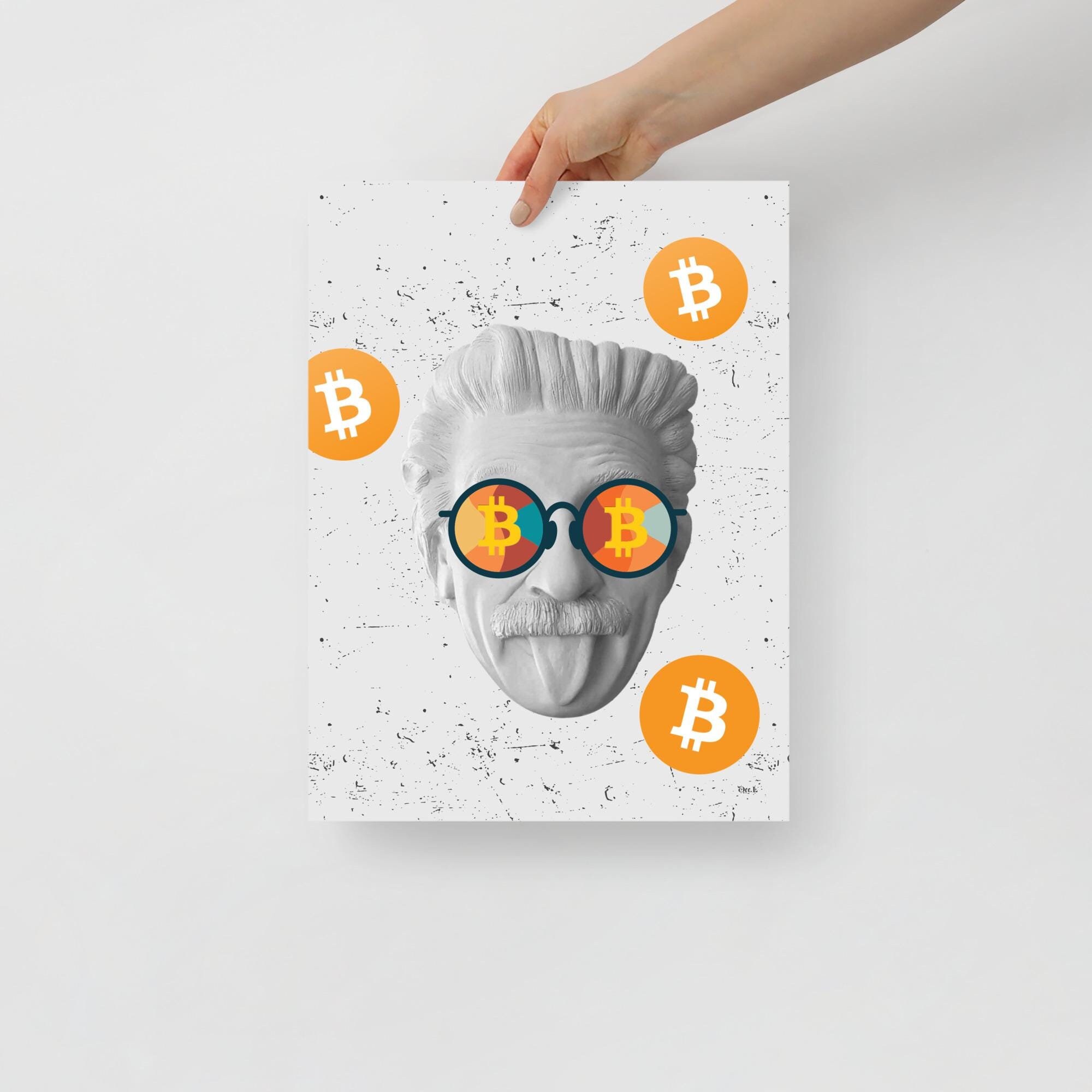 アインシュタイン ビットコイン BTC ポップアート ポスター、彼氏への暗号ギフト、ビットコイン プリント、男性向けギフト、ポップアート、現代壁装飾、ホームオフィス  - Etsy 日本