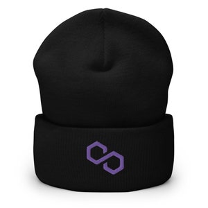 Matic Logo Cryptocurrency Beanie Polygon Winter Hat Toque