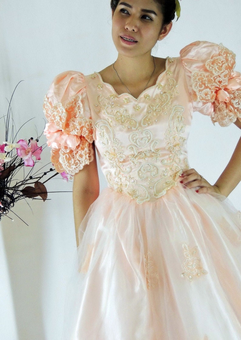 Salmon Pink Evening Dress - Grand Eloquence