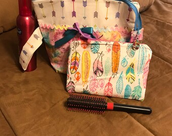 Cosmetic bag set; Travel bag set; Matching toiletry and cosmetic bags