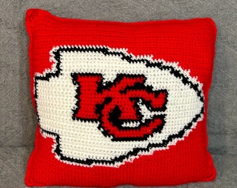 KC Chiefs Crochet Pillow - PATTERN ONLY