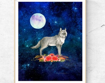 Wolf Dream Printable Art Wolf Printable Wolf Art Wolf Wall Art Print