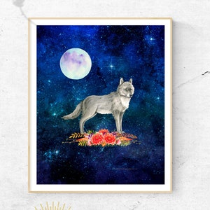 Wolf Dream Printable Art Wolf Printable Wolf Art Wolf Wall Art Print