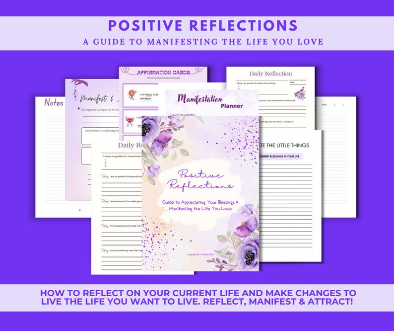 Postitivity Reflection Positive Reflections Guide-manifest the Life You Want, Positive ...
