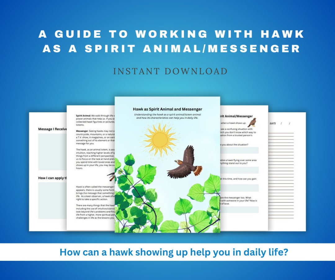 Spirit Animal Guide Meaning of Hawk Totem Animal Printable Etsy