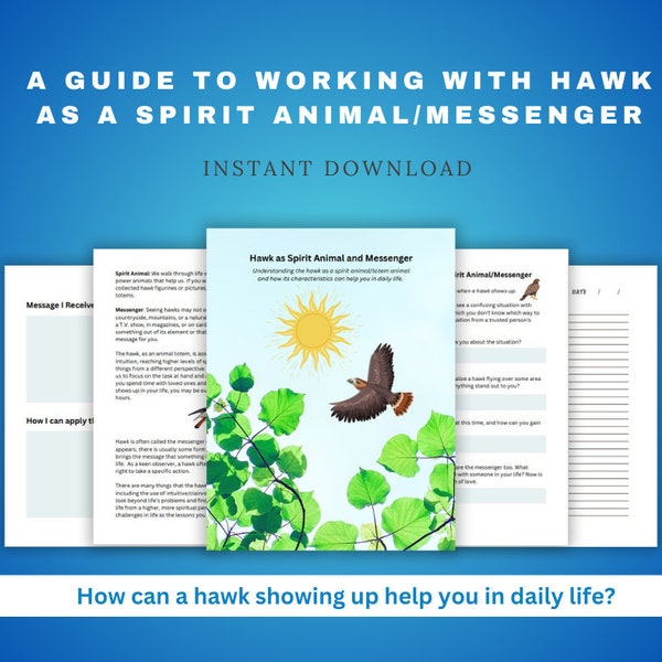 Spirit Animal Guide Meaning of Hawk Totem Animal Printable