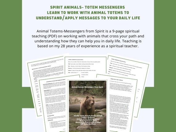 Working With Animal Totems Ebook/pdf Totem Animals Spirit - Etsy Working With Animal Totems Ebook/pdf Totem Animals Spirit - Etsy