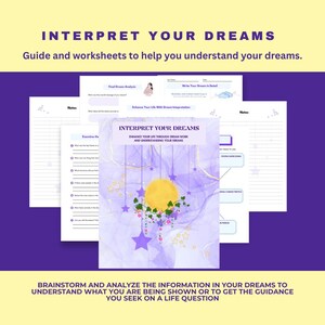 Tolka dina drömmar - Guide, Arbetsblad, Förstå dina drömmar, Drömanalys, Drömarbete, Brainstorming