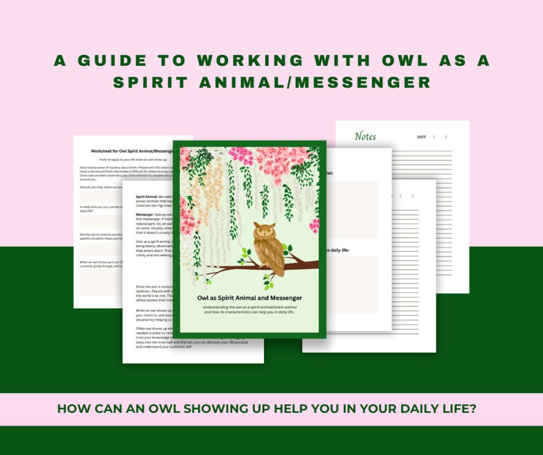 Spirit Animal Guide Meaning of Owl Animal Totem Animal Printable Etsy