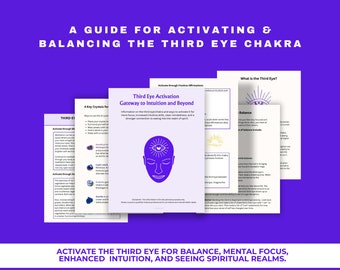 Drittes Auge Aktivierung, Drittes Auge öffnen, Erwachen, Drittes Auge Chakra, Druckbare Arbeitsblätter, Intuition verstärken