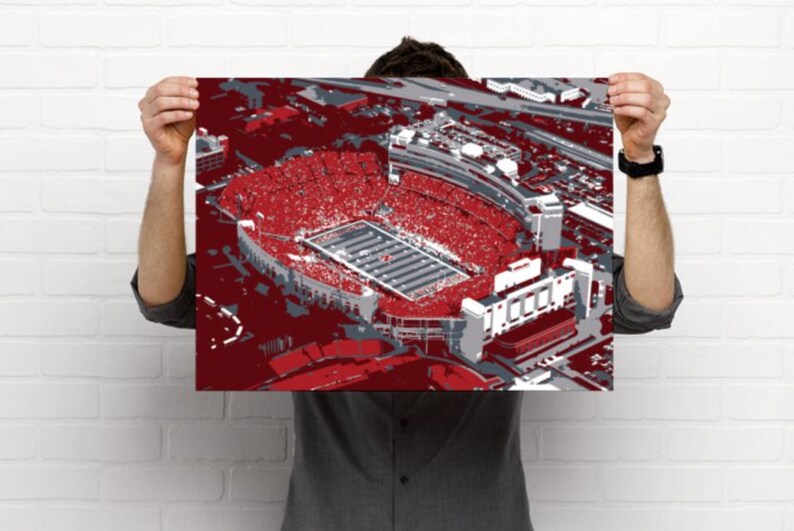 University of Nebraska Stadium Art Canvas Cornhuskers Etsy