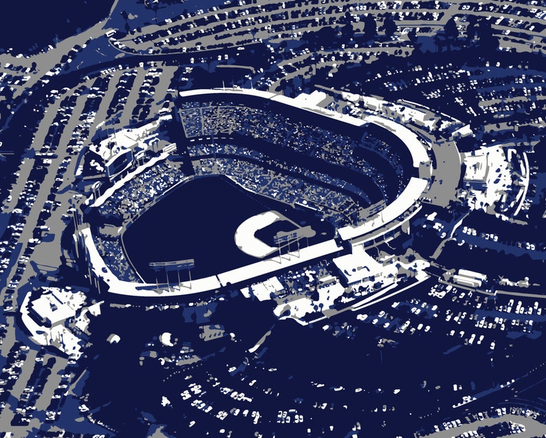 Los Angeles Dodgers Art Dodger Stadium LA Dodgers Canvas Etsy