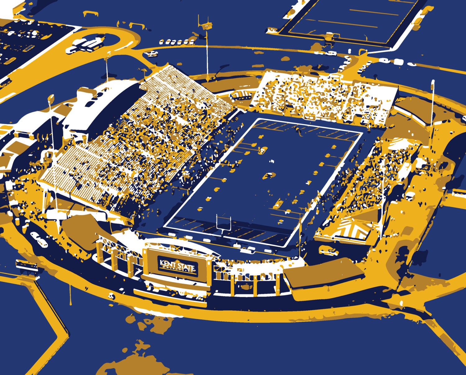 Kent State University Dix Stadium Print Canvas Print Golden Etsy