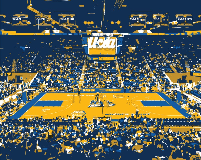 UCLA Pauley Pavilion Basketball Arena Print Bruins Man Cave Etsy