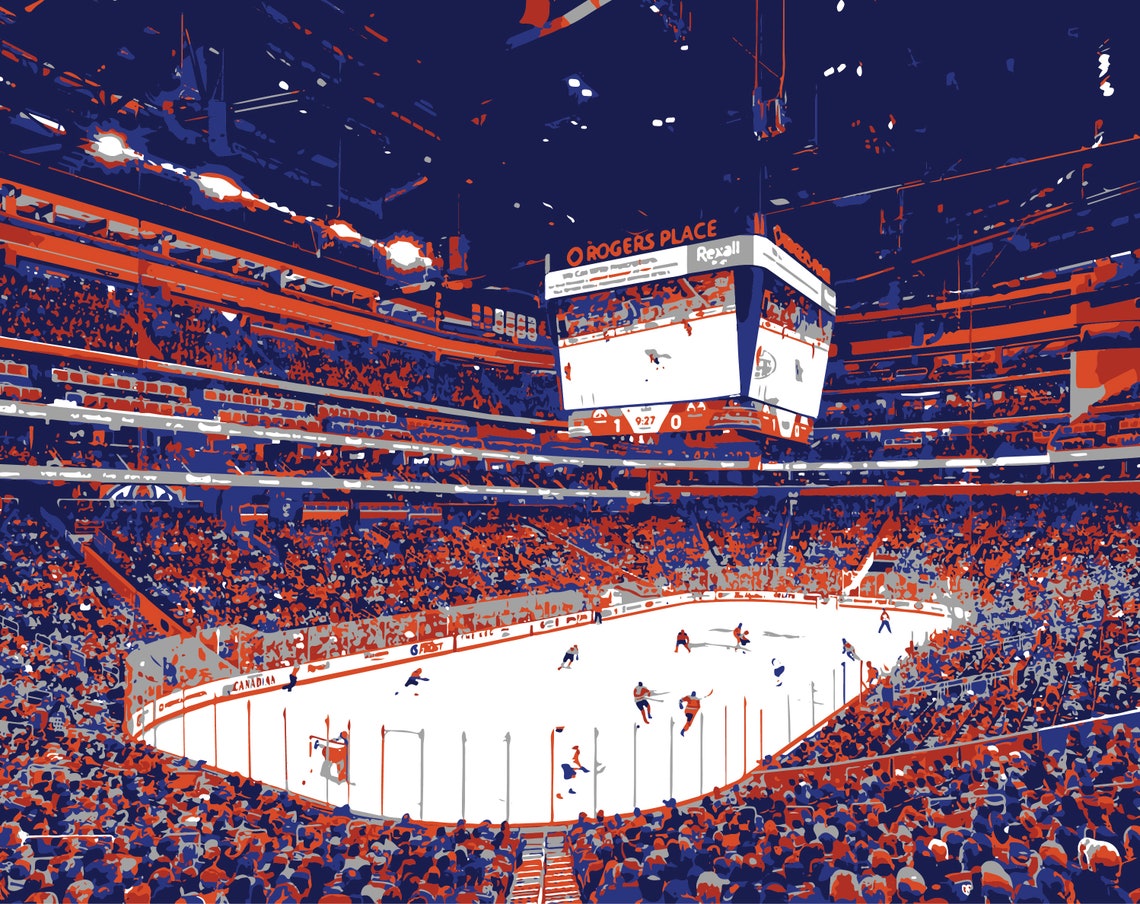 Edmonton Oilers art Rexall Place hockey arena Edmonton Etsy