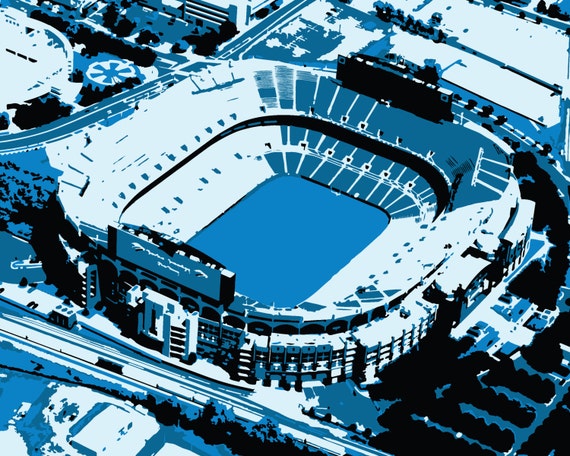 Carolina Football Stadium Art Bank Of America Stadium Etsy