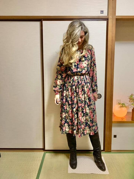 Rose Print Japanese Vintage Dress