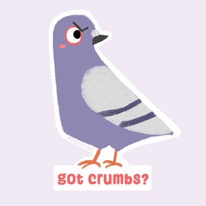 Vous avez des miettes ? - Sticker vinyle Sketchy Pigeon - Irisé