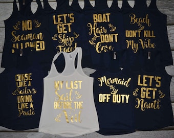 custom beach bachelorette tank tops