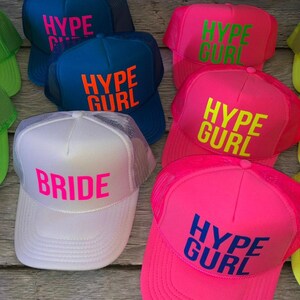 Turks Neon Trucker Hats, Turks neon hat, beach bachelorette trucker hat, Bride neon hat, Adjustable neon trucker hats, Personalized, custom image 10