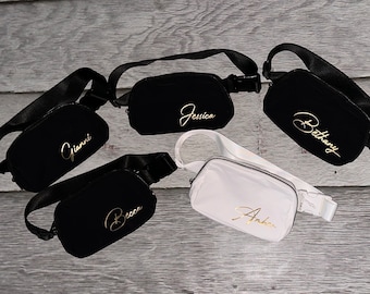 bachelorette party fanny pack, girls weekend fanny pack, customized bachelorette party bag, initial fanny pack, neon custom fanny