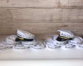 Bachelorette Captain's Hat, bride's captain hat, bride's crew hat, skipper, yacht - sailor bachelorette hat, bridesmaid sailor hat, custom