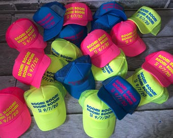 Custom Group Saying and Date Trucker Hats - Neon Bachelorette Party Hats, Bride's B*tches, Any Saying Snapback