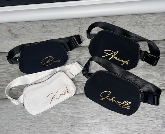 Rinonera blanca negra despedida de soltera bolso bandolera fin de semana para ninas bolso cinturon personalizado rinonera inicial bolso cruzado personalizado neon Etsy Espana
