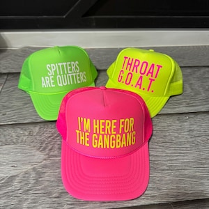 Funny Trucker Hat | Inappropriate Trucker Hat | Neon Bachelorette Hat | Explicit Girls Trip Hat | Custom Trucker Hat | Adult Party Hat