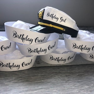 veil Nautical Captains Hat, birthday girl captain hat, birthday crew hat, skipper, yacht - sailor bachelorette hat, nauti bride hat,